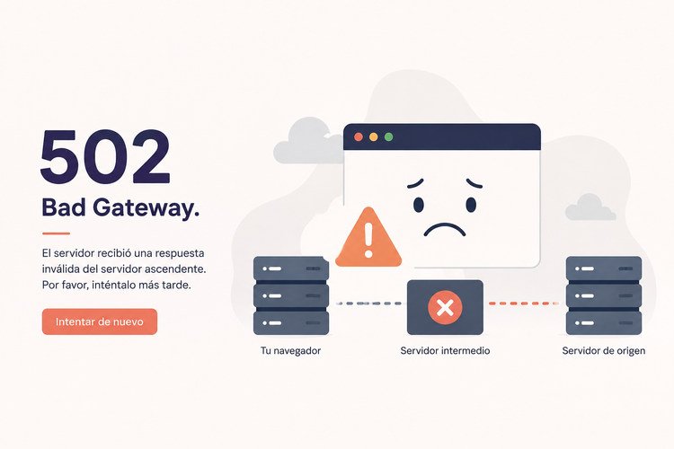Error 502 Bad Gateway: qué es, causas y cómo solucionarlo