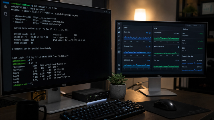 Administración remota de servidores: SSH, DNS, FTP y redes